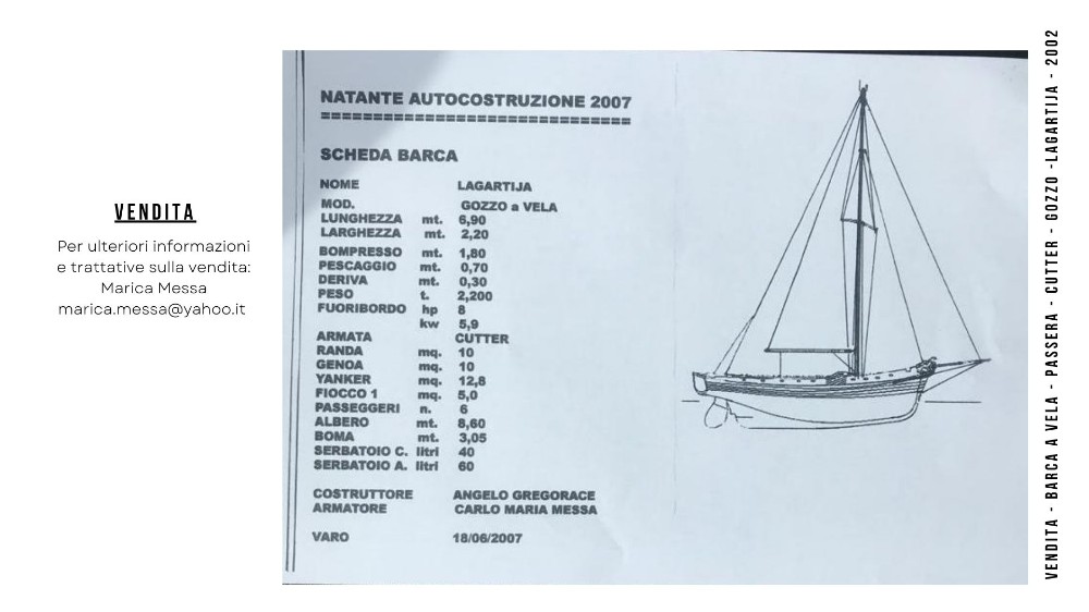 Angelo Gregorace Passera con vele Marconi armat